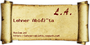 Lehner Abiáta névjegykártya